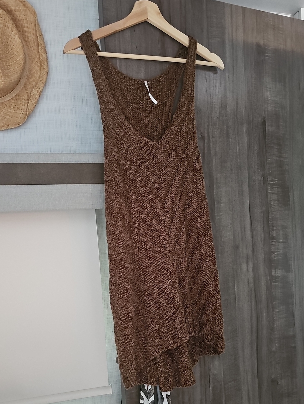 Free People Marled Brown Knit Tank Dress
